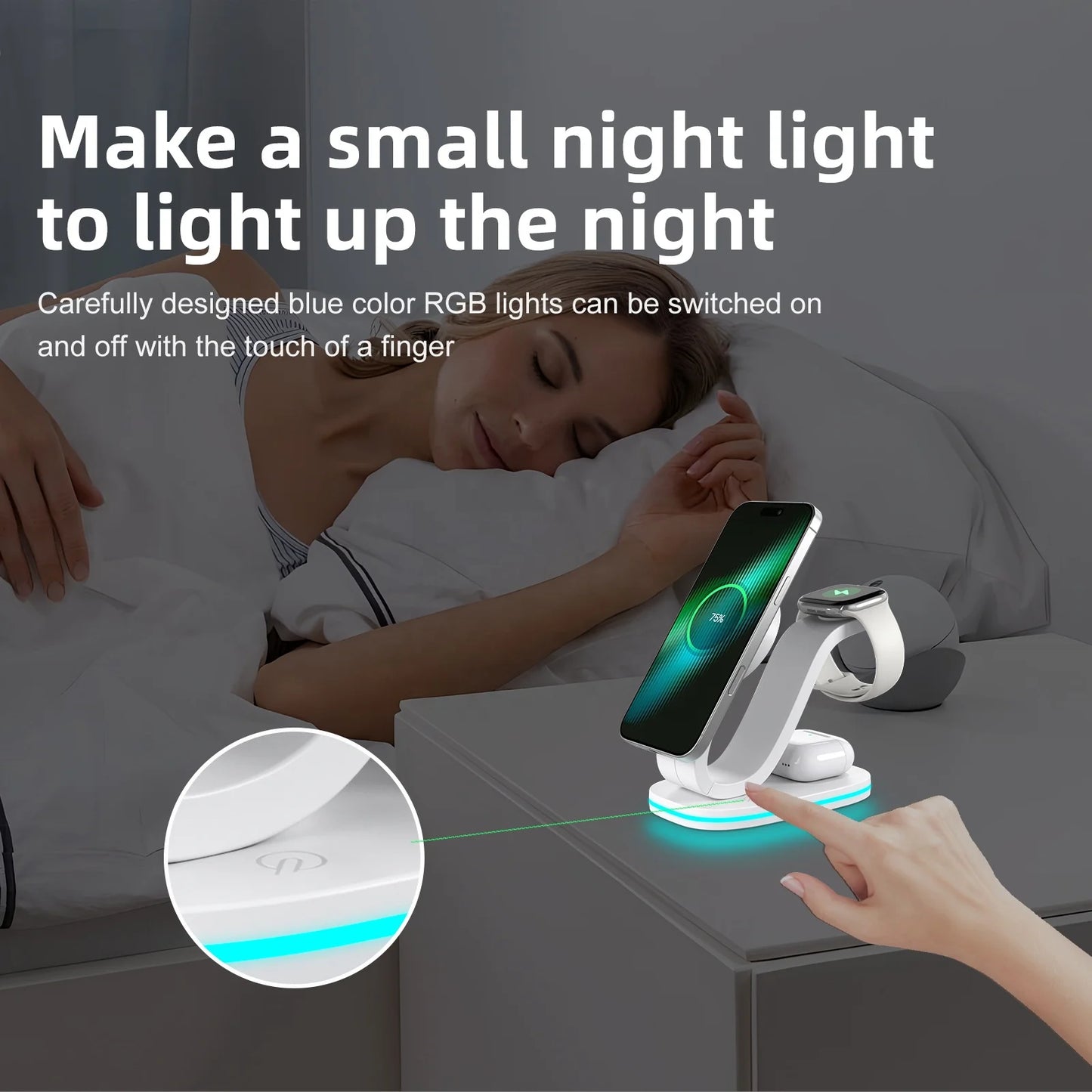 Support de chargeur magnétique sans fil 3 en 1